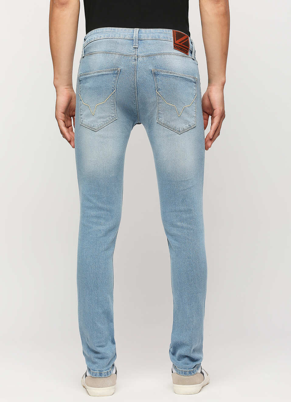 Vapour Light Blue Low Waist Tapered Jeans, , large image number 3