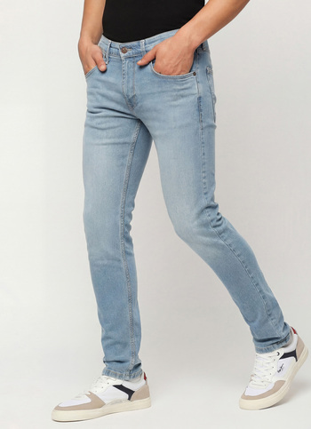Vapour Light Blue Low Waist Tapered Jeans