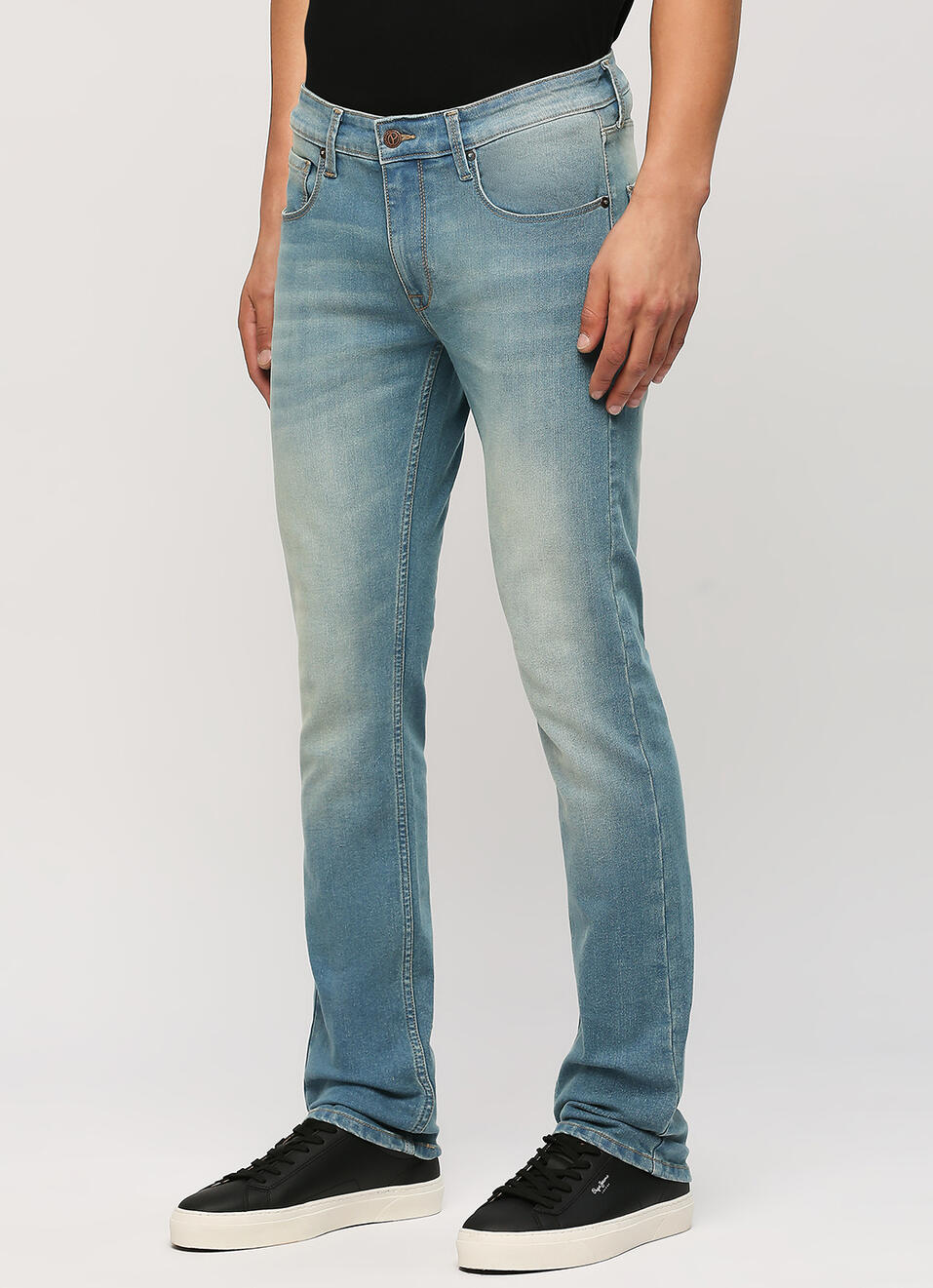 Vapour Light Blue Mid Rise Slim Fit Jeans, , large image number 5