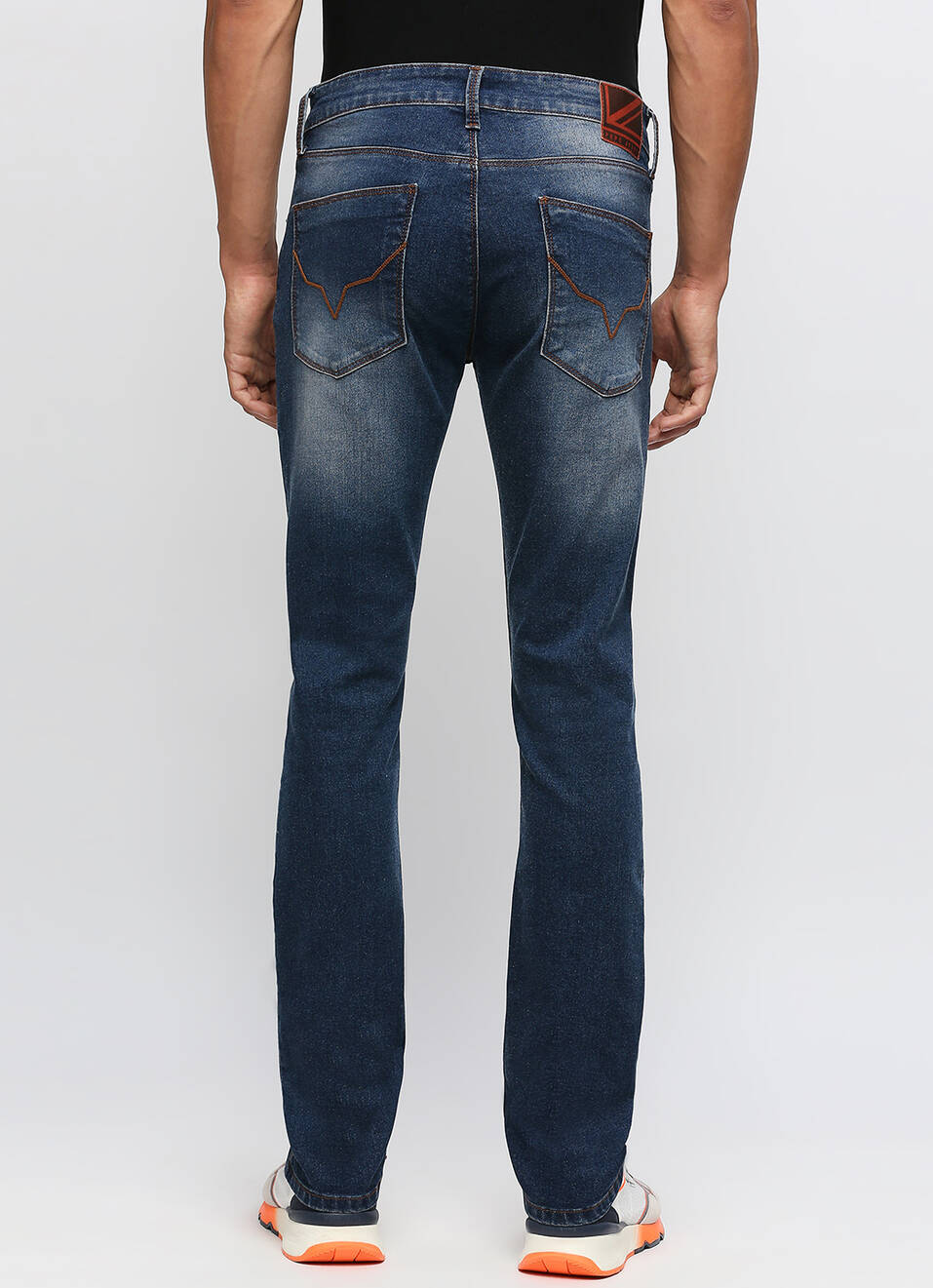 Vapour Dark Blue Mid Rise Slim Fit Jeans, , large image number 3