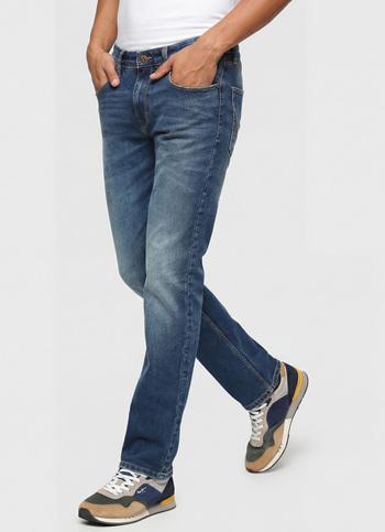 Vapour Blue Mid Rise Slim Fit Jeans