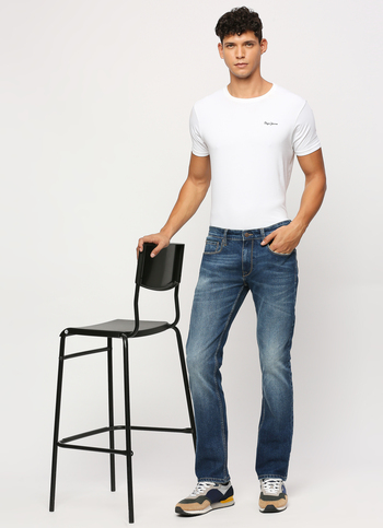 Vapour Blue Mid Rise Slim Fit Jeans