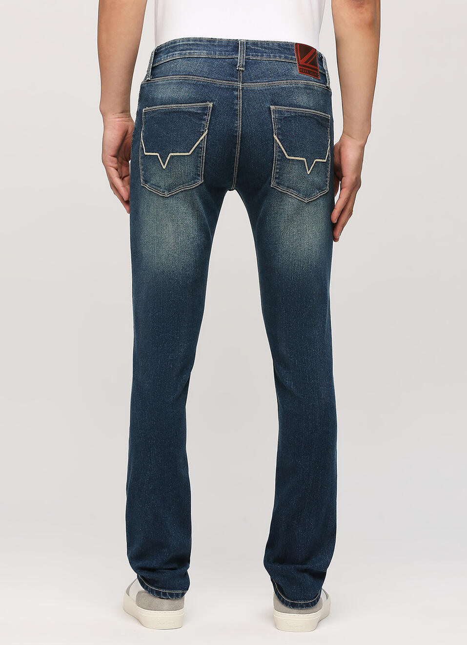 Vapour Dark Blue Mid Rise Slim Fit Jeans, , large image number 3