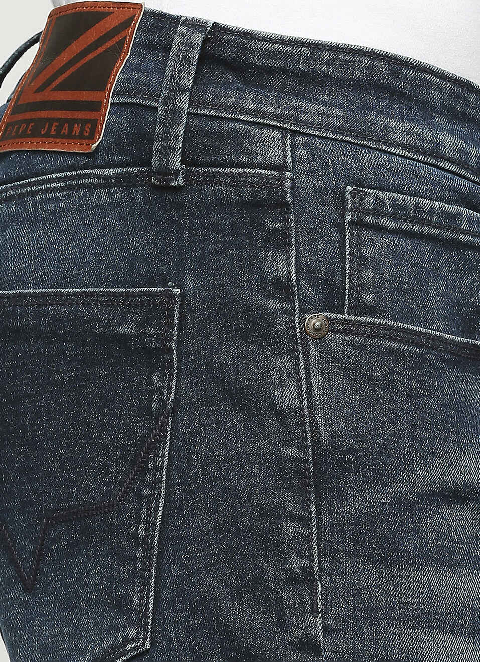 Holborne Dark Blue Mid Rise Straight Fit Jeans, , large image number 4