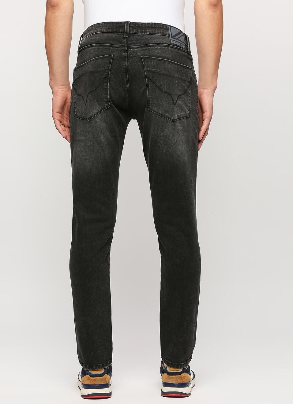 Vapour Black Low Rise Tapered Jeans, , large image number 3