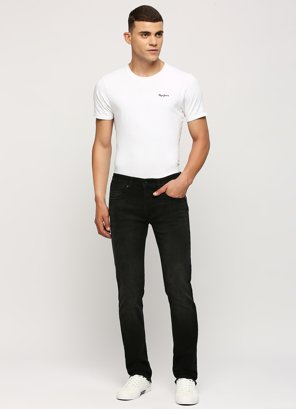 Vapour Black Mid Rise Slim Fit Jeans, , large image number 1