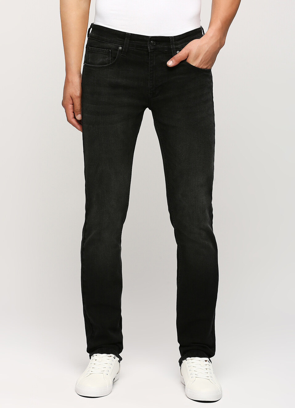 Vapour Black Mid Rise Slim Fit Jeans, , large image number 2