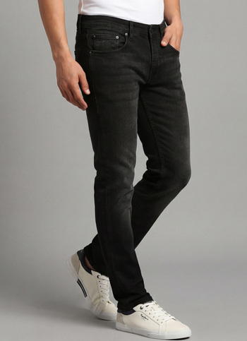 Vapour Black Mid Rise Slim Fit Jeans