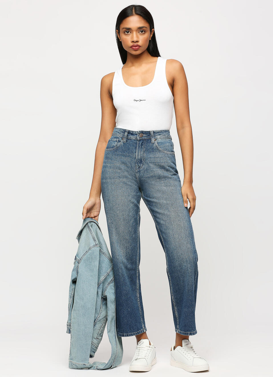 Robyn Blue High Waist Straight Fit Jeans, , large image number 0