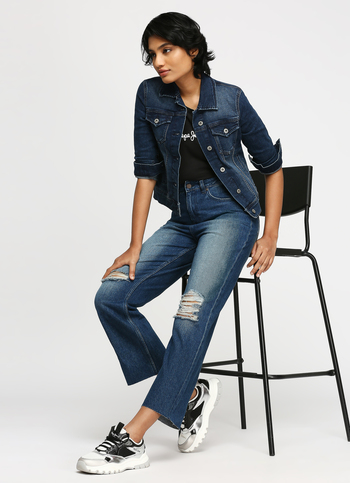 Robyn Dark Blue High Waist Straight Fit Jeans