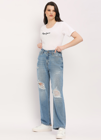 Robyn Blue High Waist Straight Fit Jeans