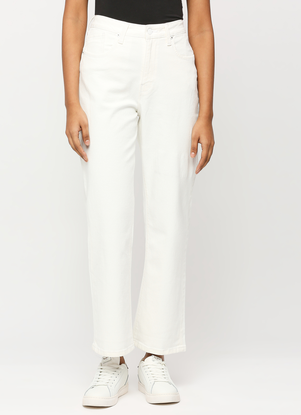 Robyn White High Waist Straight Fit Jeans, , large image number 1