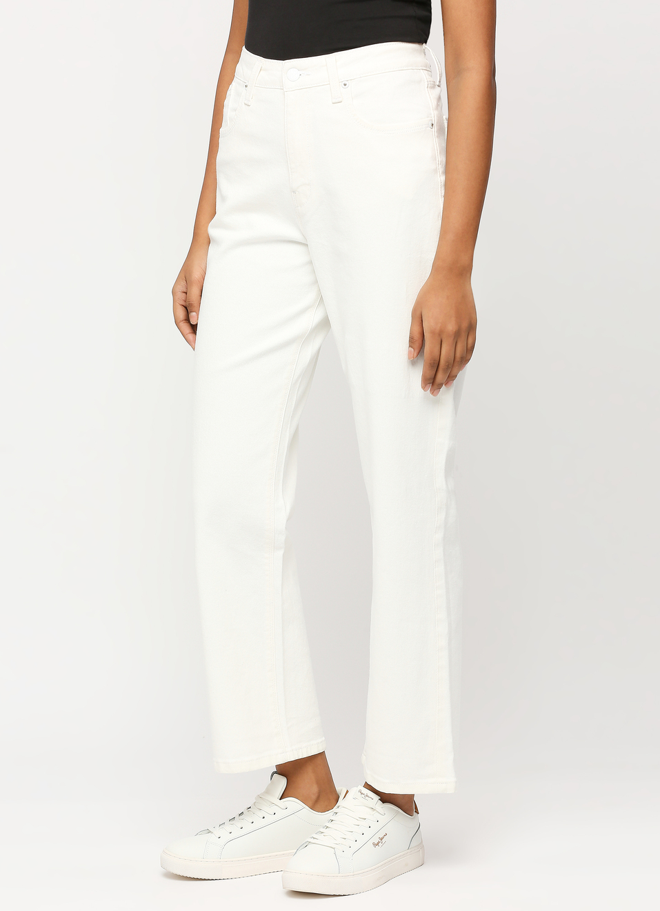 Robyn White High Waist Straight Fit Jeans, , large image number 3