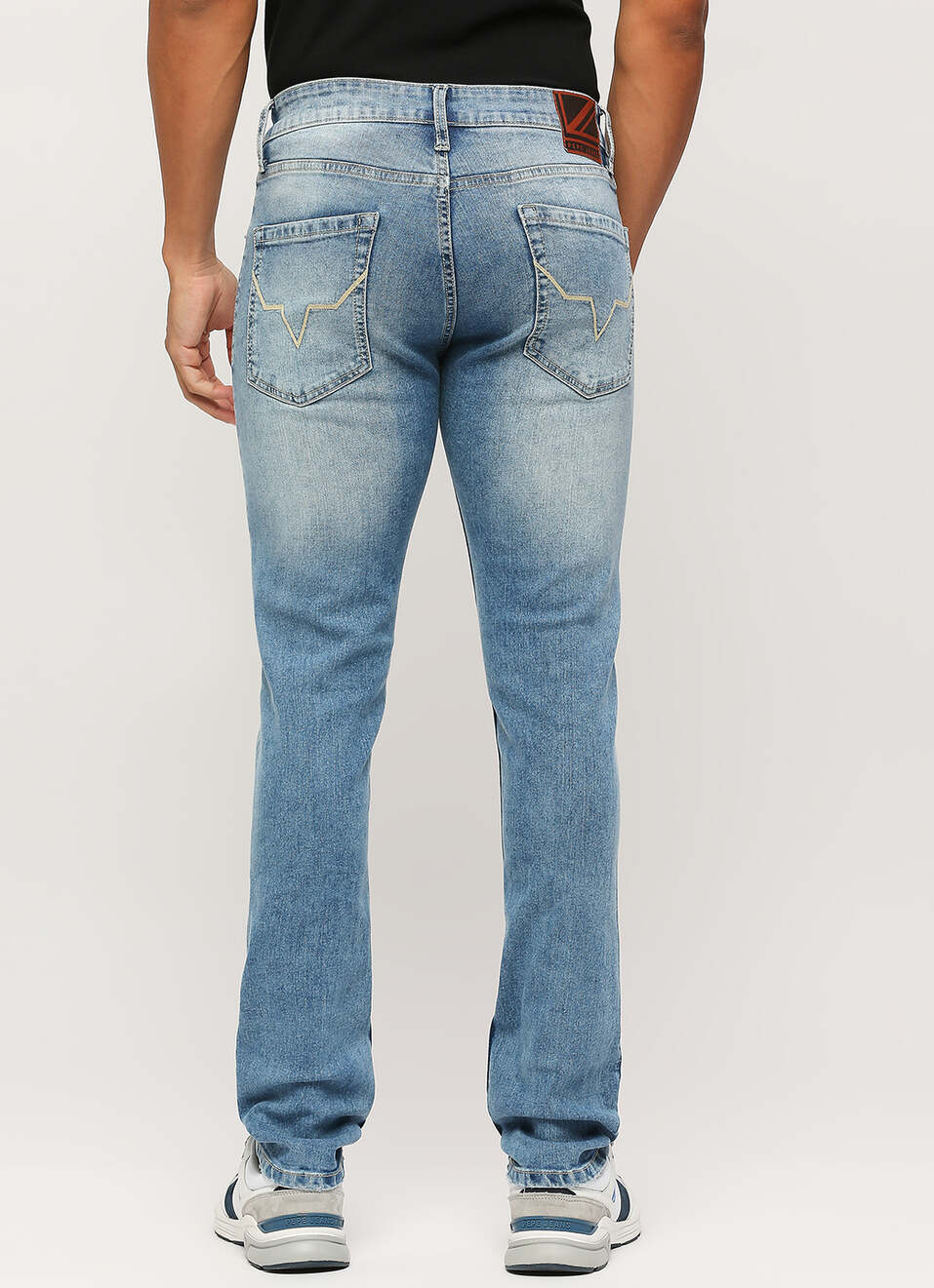 Vapour Blue Mid Waist Slim Fit Jeans, , large image number 3