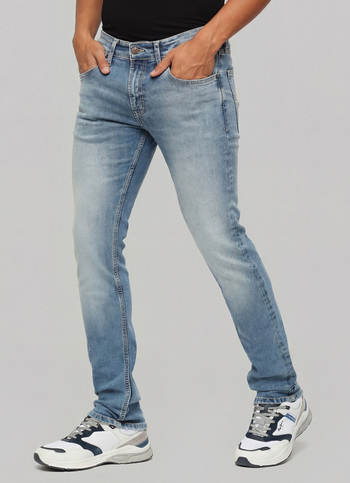 Vapour Blue Mid Waist Slim Fit Jeans