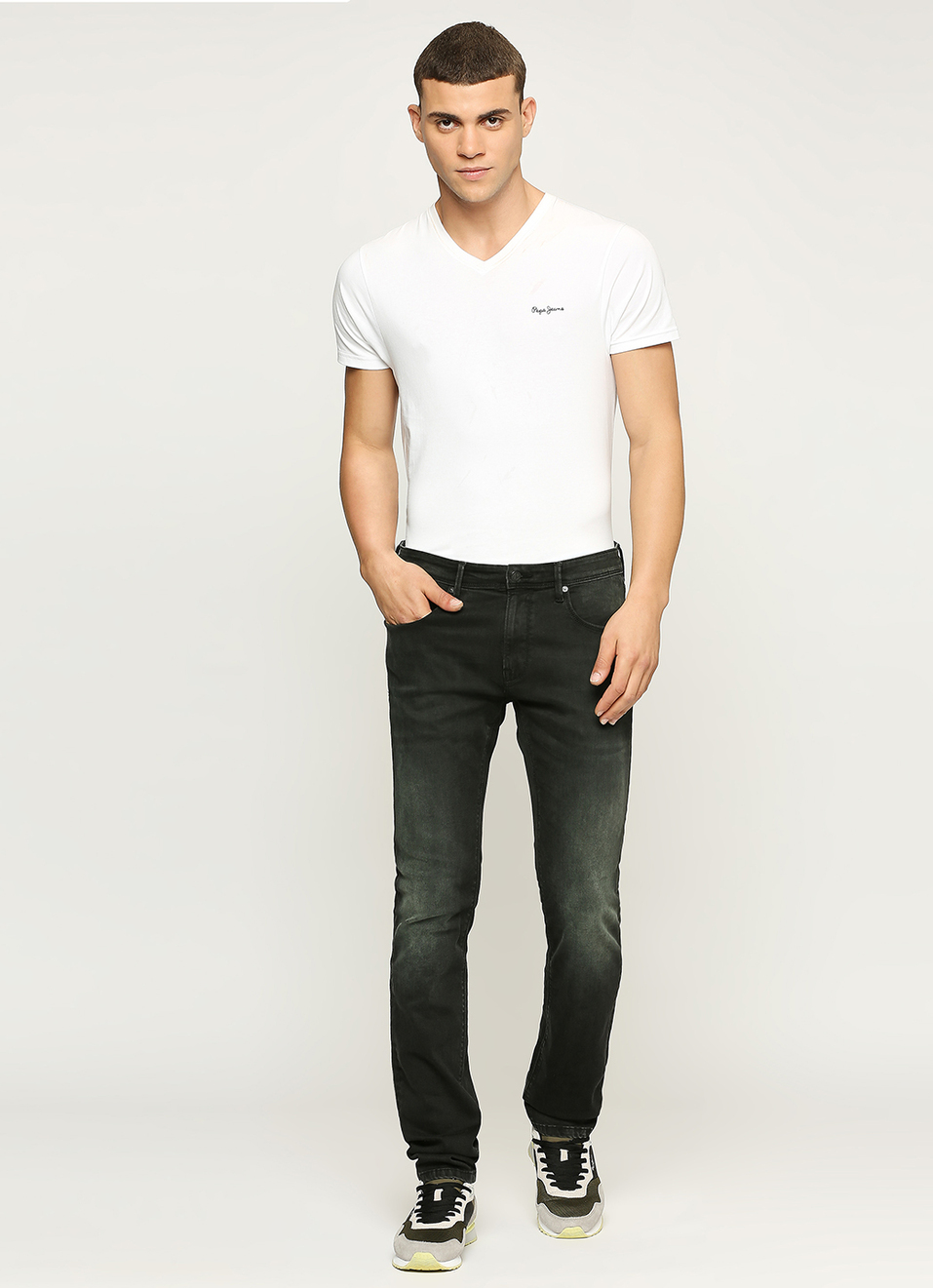 Vapour Black Mid Rise Slim Fit Jeans, , large image number 1