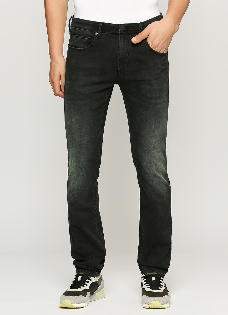 Vapour Black Mid Rise Slim Fit Jeans, , large image number 2