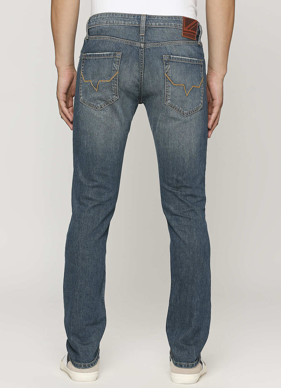 Vapour Dark Blue Mid Rise Slim Fit Jeans, , large image number 3
