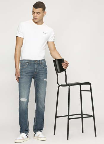 Vapour Dark Blue Mid Rise Slim Fit Jeans