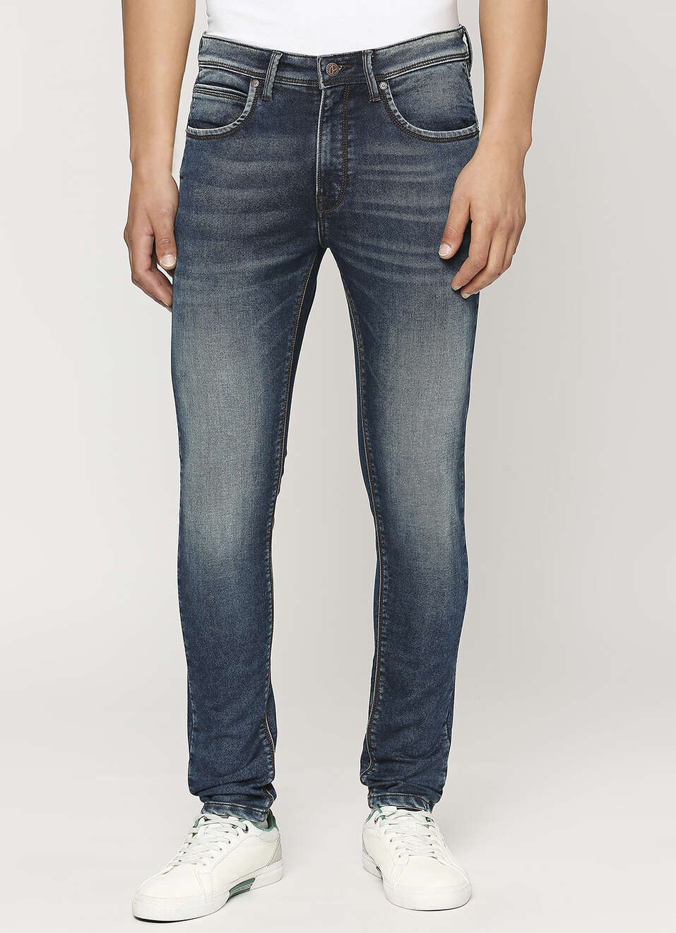Chinox Dark Blue Mid Rise Skinny Jeans, , large image number 2