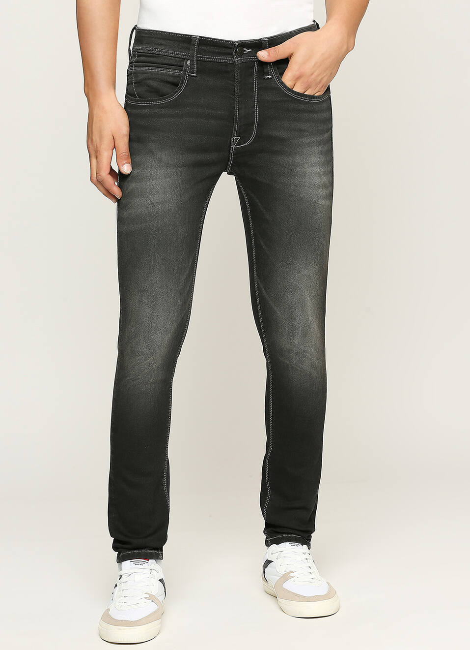 Chinox Black Mid Rise Regular Fit Jeans, , large image number 2