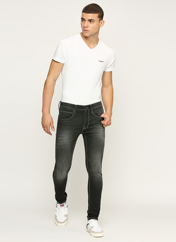 Chinox Black Mid Rise Regular Fit Jeans