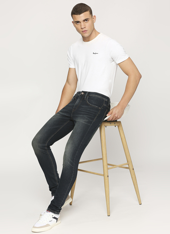 Chinox Blue Mid Rise Regular Fit Jeans