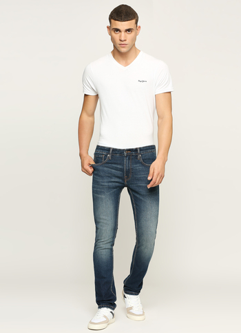 Vapour Blue Mid Rise Slim Fit Jeans