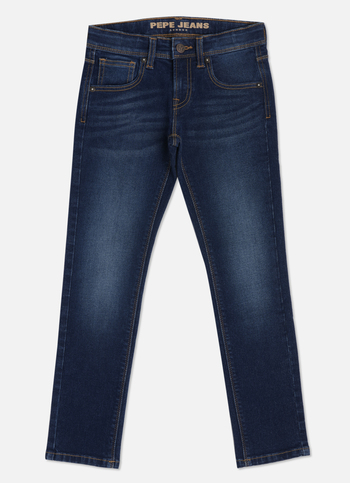 Boys Dark Blue Mid Rise Slim Fit Jeans
