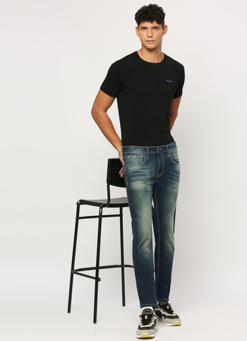 Chinox Ankle Blue Mid Waist Regular Fit Jeans