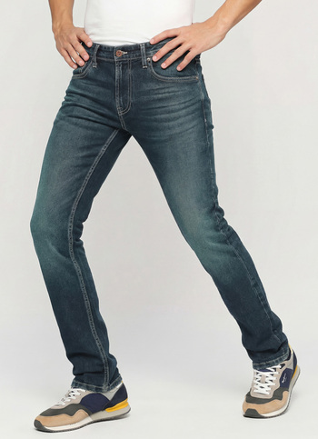 Vapour Blue Mid Rise Slim Fit Jeans