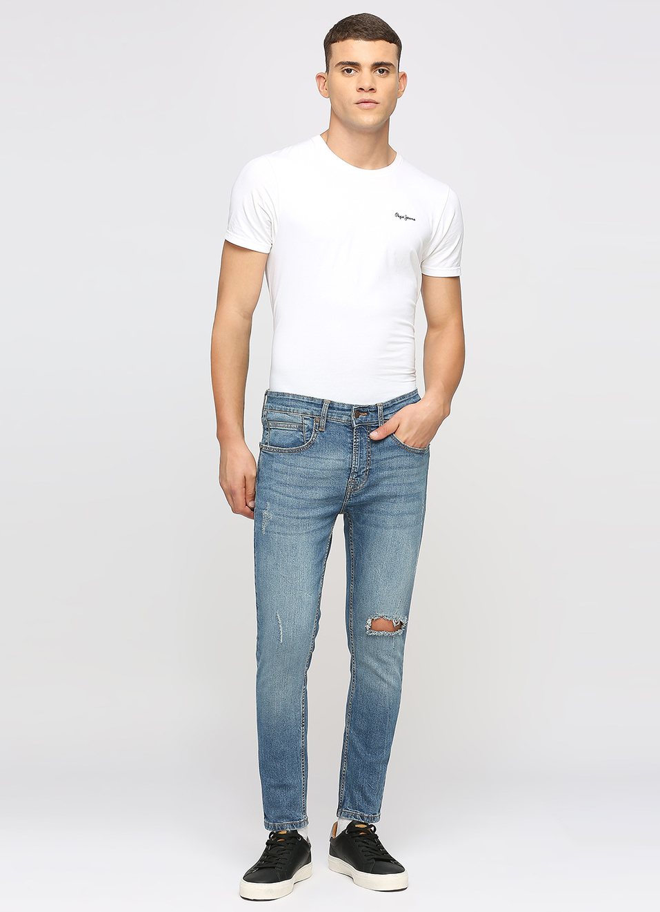 Chinox Ankle Blue Mid Waist Regular Fit Jeans, , large image number 1