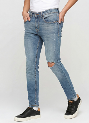 Chinox Ankle Blue Mid Waist Regular Fit Jeans