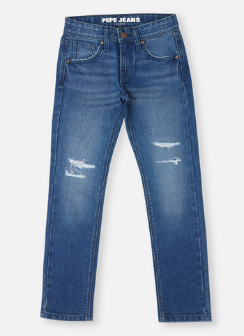 Boys Blue Mid Rise Slim Fit Jeans