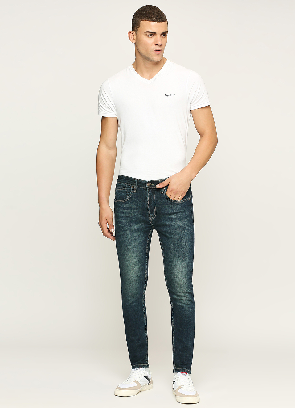 Chinox Ankle Blue Mid Rise Regular Fit Jeans, , large image number 1