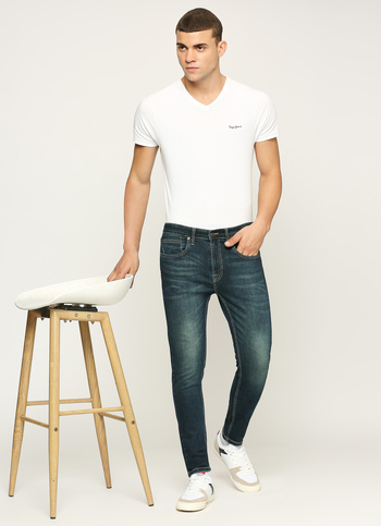 Chinox Ankle Blue Mid Rise Regular Fit Jeans