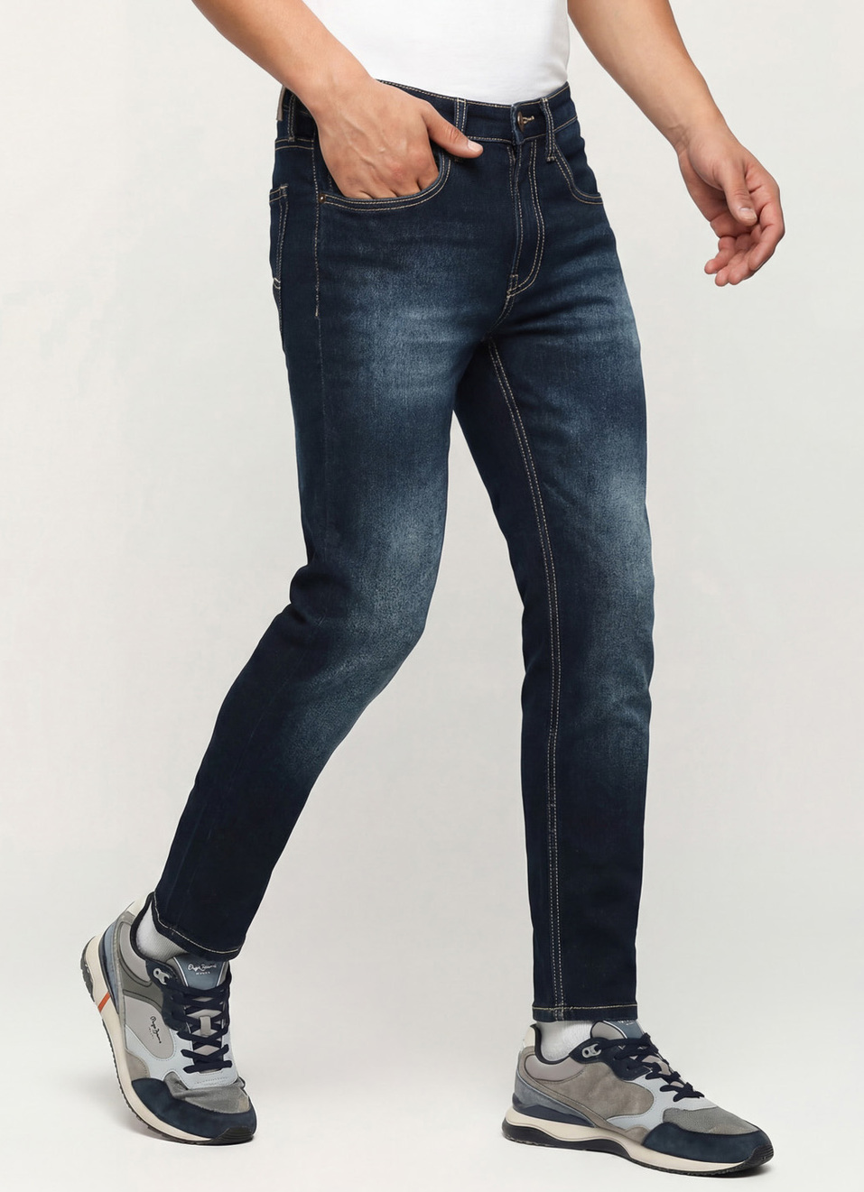 Chinox Dark Blue Mid Rise Ankle Jeans, , large image number 0