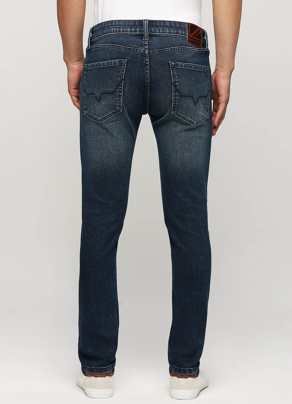 Vapour Dark Blue Mid Rise Tapered Jeans, , large image number 3