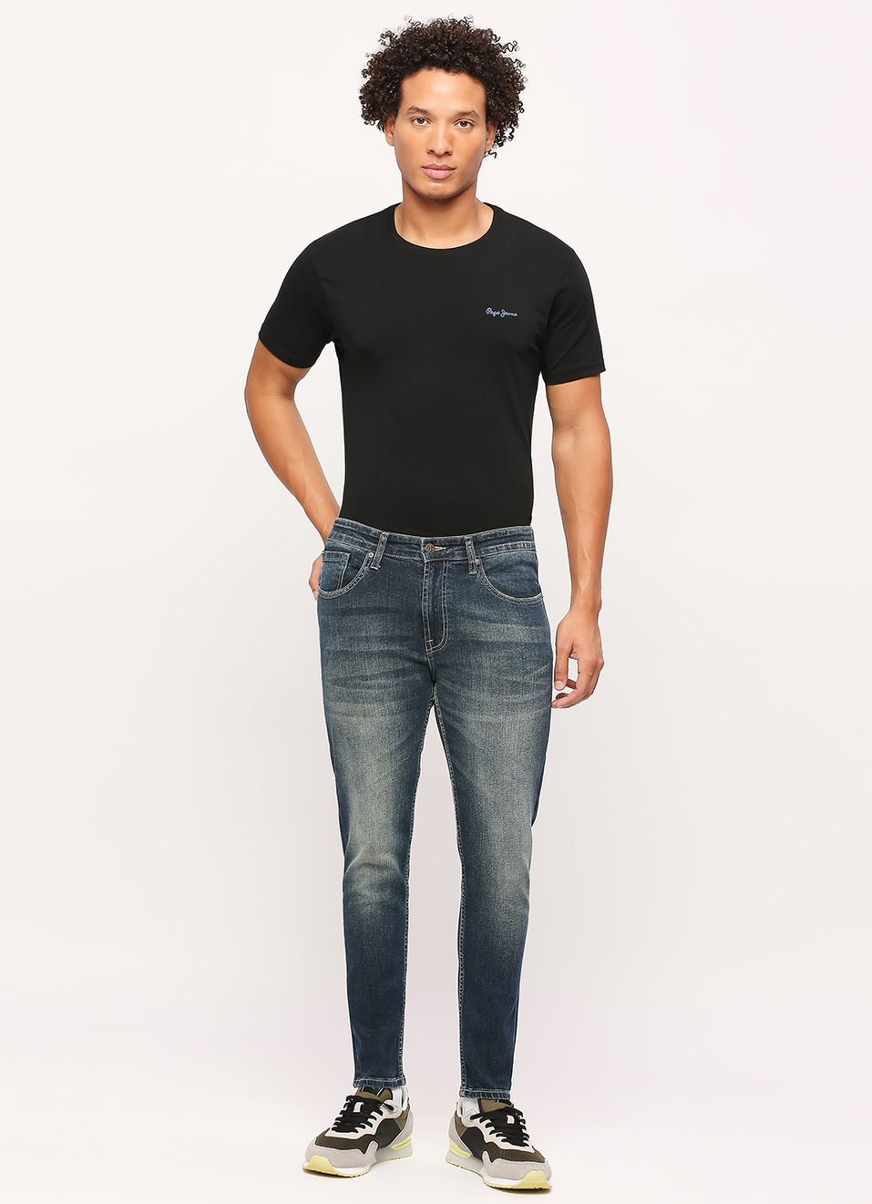 Chinox Dark Blue Mid Rise Ankle Jeans, , large image number 1