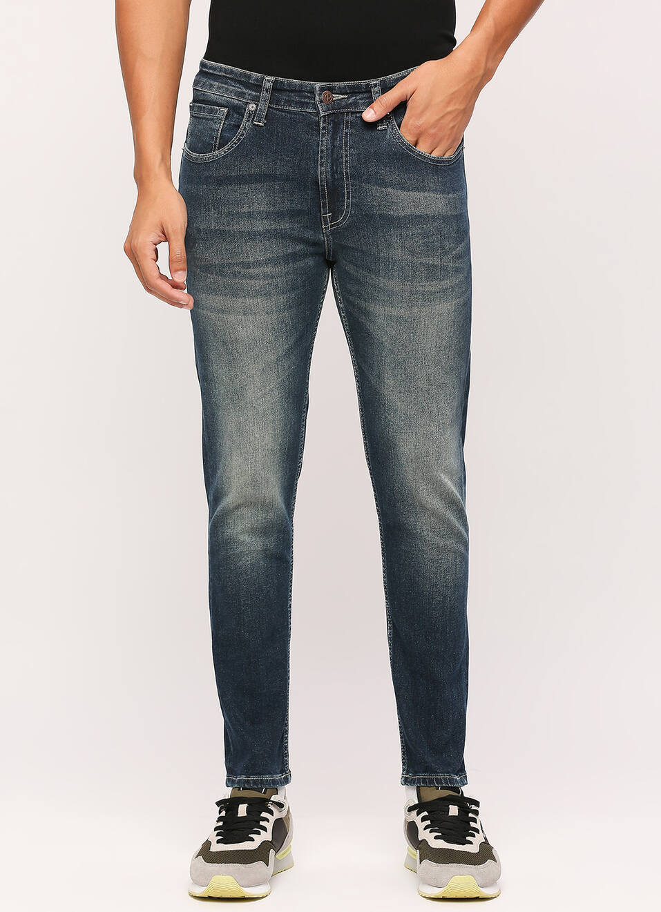 Chinox Dark Blue Mid Rise Ankle Jeans, , large image number 2