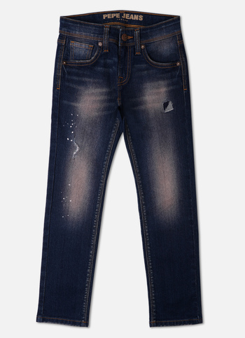 Boys Cashed Blue Mid Rise Slim Fit Jeans