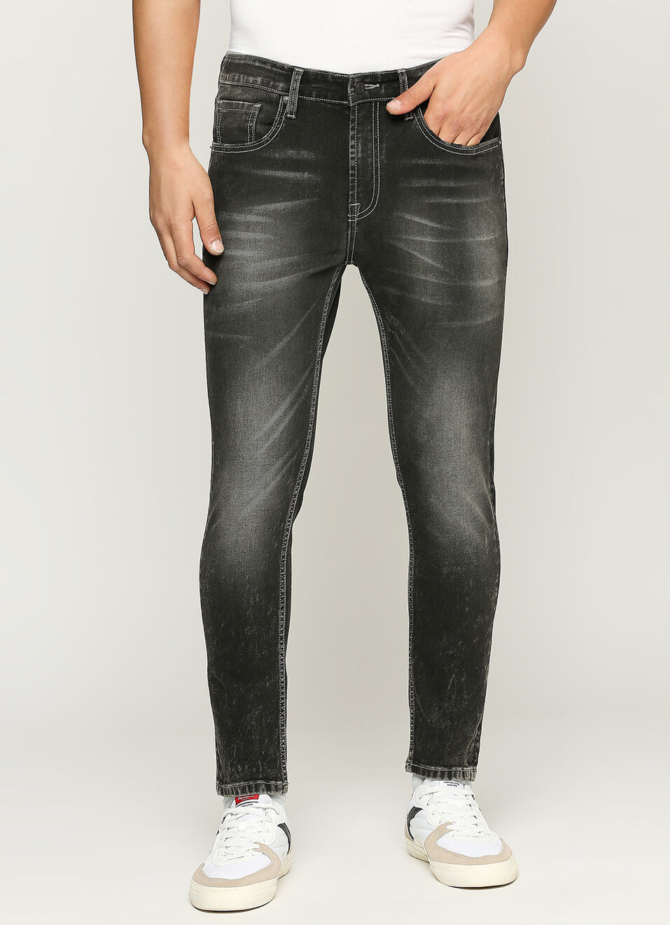 Chinox Ankle Black Mid Waist Regular Fit Jeans, , large image number 2