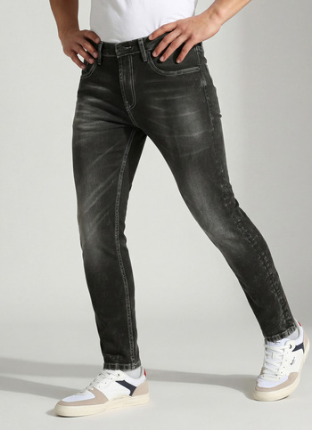 Chinox Ankle Black Mid Waist Regular Fit Jeans