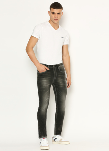 Chinox Ankle Black Mid Waist Regular Fit Jeans