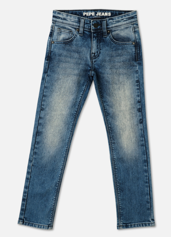 Boys Cashed Blue Mid Rise Slim Fit Jeans
