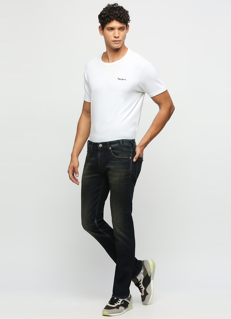 Vapour Black Mid Rise Slim Fit Jeans, , large image number 1