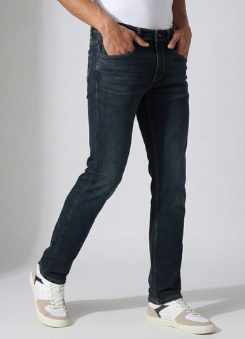 Vapour Dark Blue Mid Rise Slim Fit Jeans