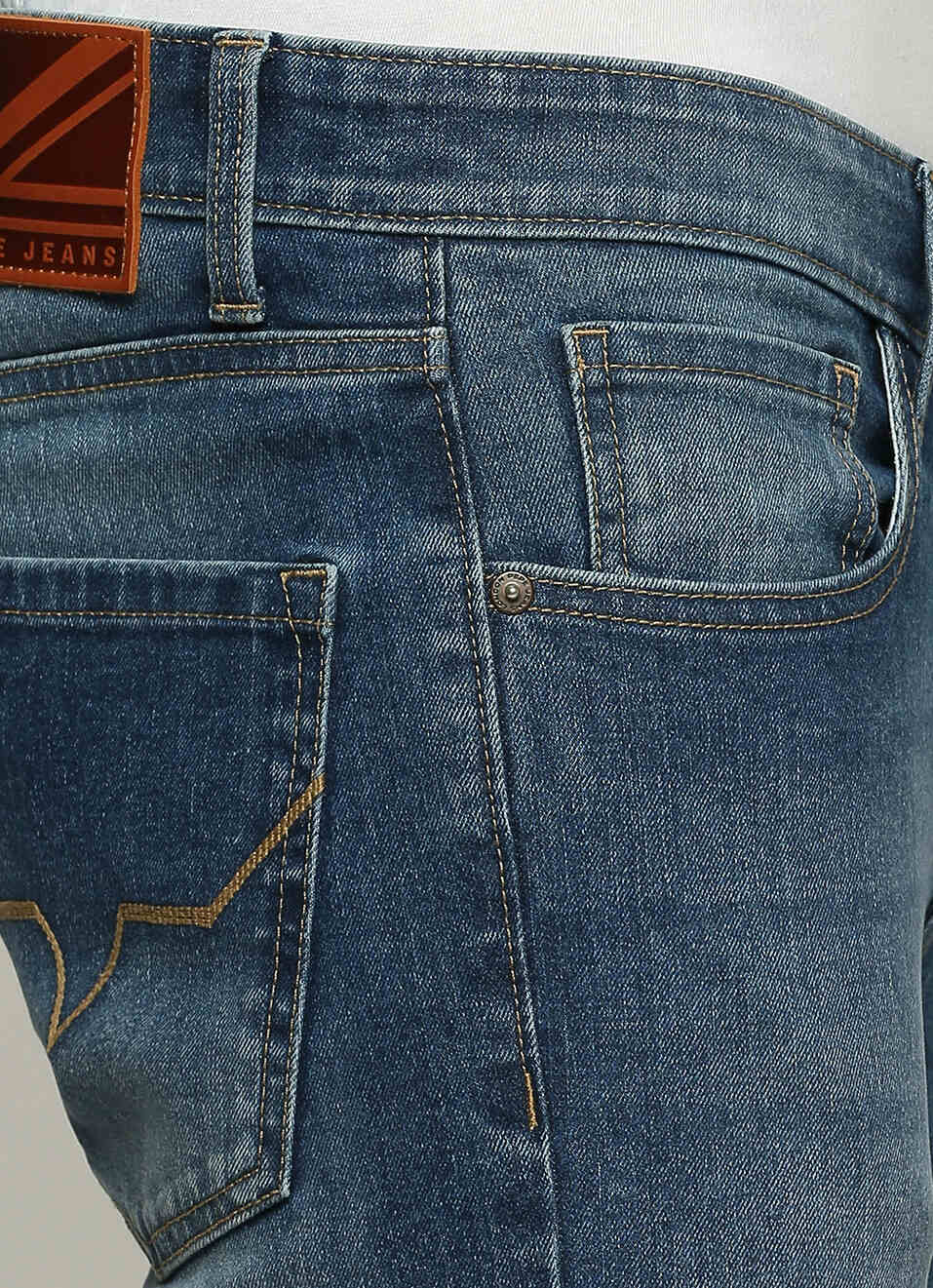 Vapour Blue Mid Rise Slim Fit Jeans, , large image number 4