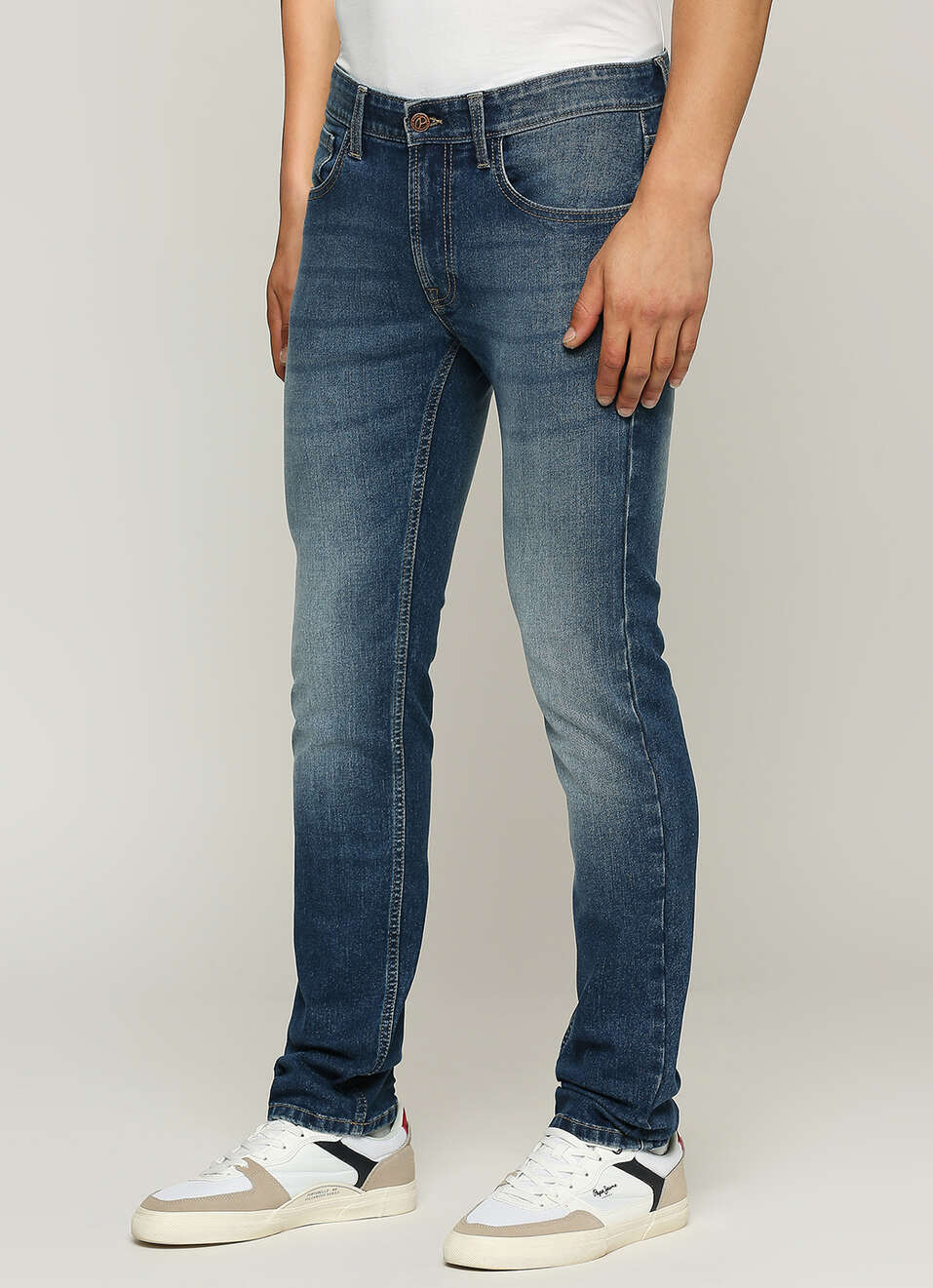 Vapour Blue Mid Rise Slim Fit Jeans, , large image number 5