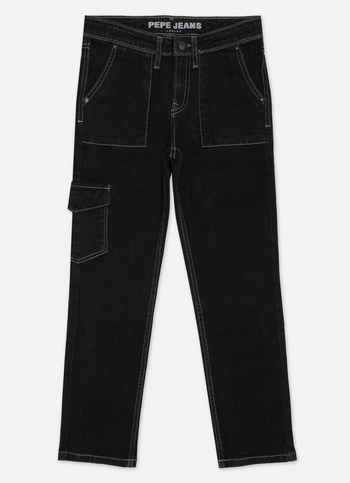 Boys Black Mid Rise Wide Leg Jeans